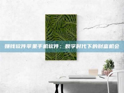 醴陵赚钱软件苹果手机软件：数字时代下的财富机会