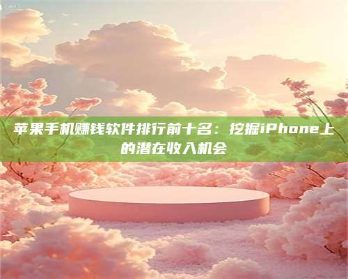 醴陵苹果手机赚钱软件排行前十名:挖掘iPhone上的潜在收入机会 第1张 醴陵苹果手机赚钱软件排行前十名:挖掘iPhone上的潜在收入机会 第1张
